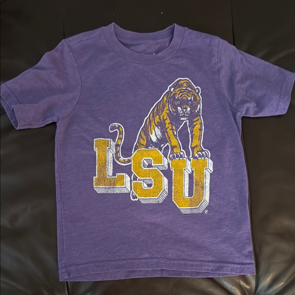 B&B Homegrown LSU Purple Short Sleeve Tee with Tiger (Printed in Louisiana)
